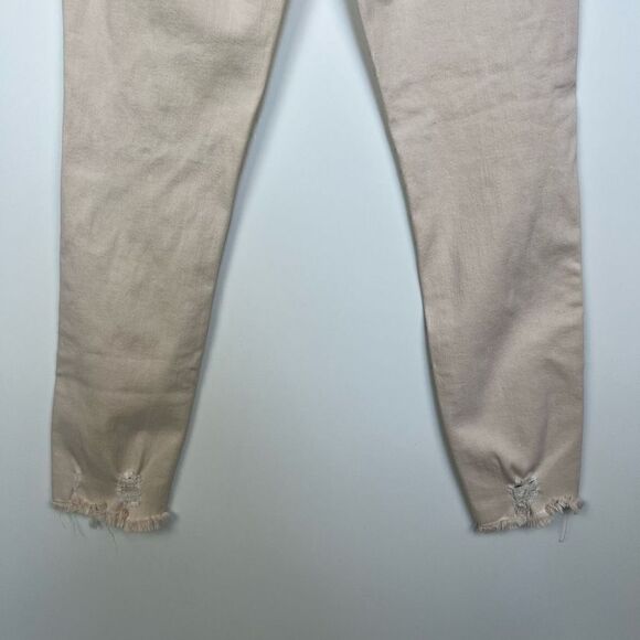 J Brand Mid Rise Crop Jeans Distressed Raw Hem in Debutante Cream women’s sz 27 - Picture 10 of 14